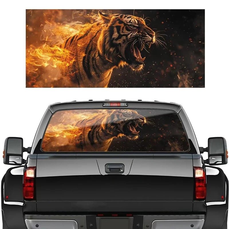 3D Animal Car Rear Windshield Sticker Perforated Vinyl Sticker for Truck Pickup Truck SUV Auto Exterior Accessories - thewrightstore