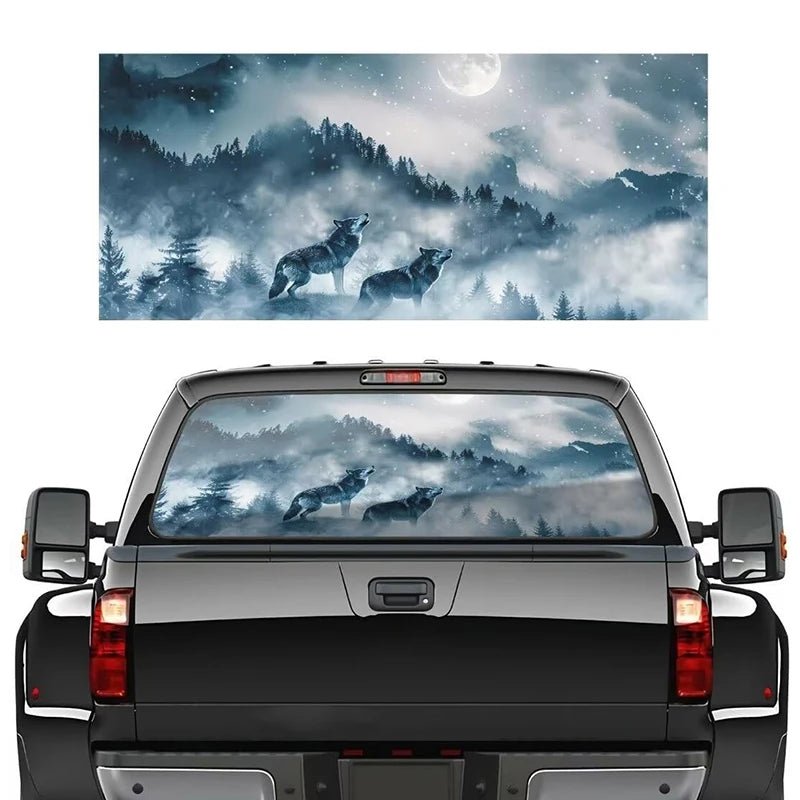 3D Animal Car Rear Windshield Sticker Perforated Vinyl Sticker for Truck Pickup Truck SUV Auto Exterior Accessories - thewrightstore