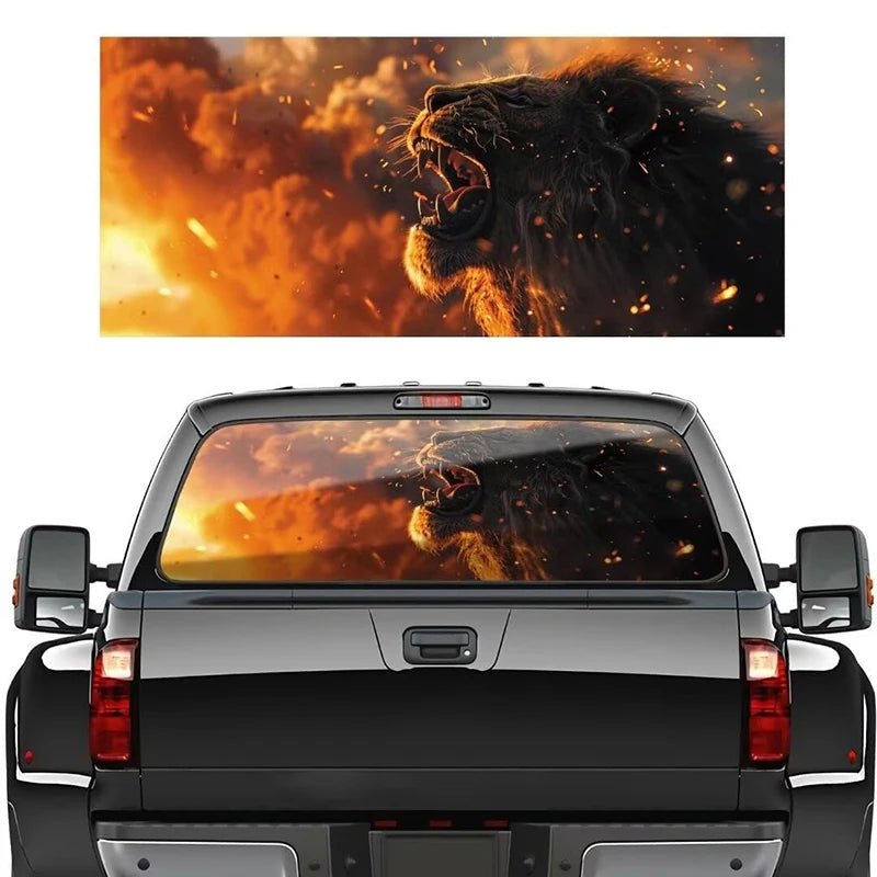 3D Animal Car Rear Windshield Sticker Perforated Vinyl Sticker for Truck Pickup Truck SUV Auto Exterior Accessories - thewrightstore