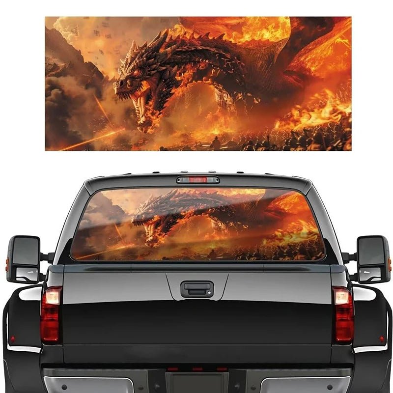 3D Animal Car Rear Windshield Sticker Perforated Vinyl Sticker for Truck Pickup Truck SUV Auto Exterior Accessories - thewrightstore
