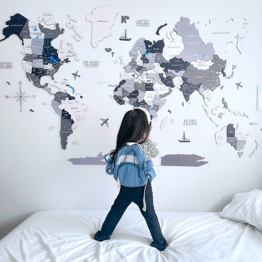 3D Wooden World Map Nordik - thewrightstore