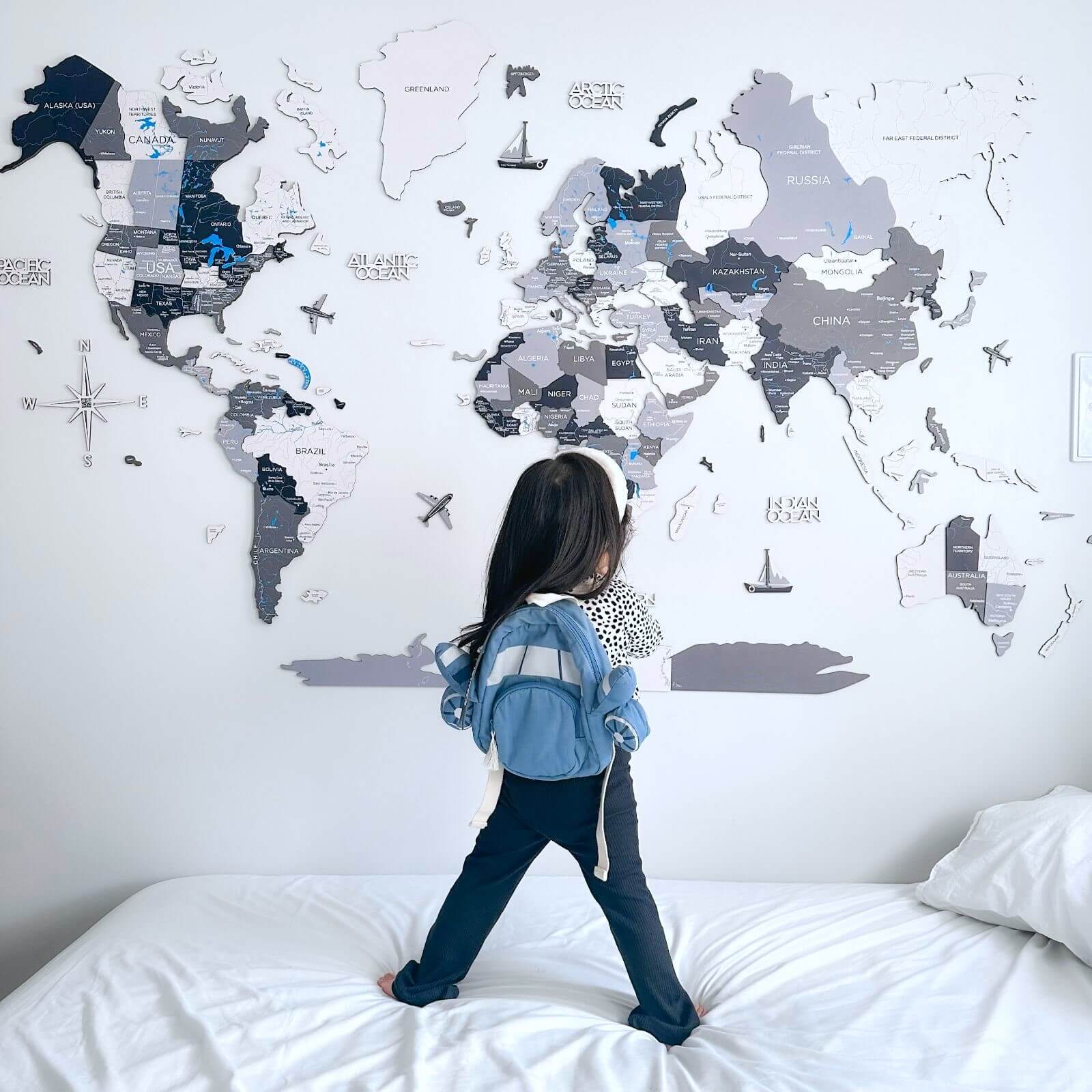 3D Wooden World Map Nordik - thewrightstore