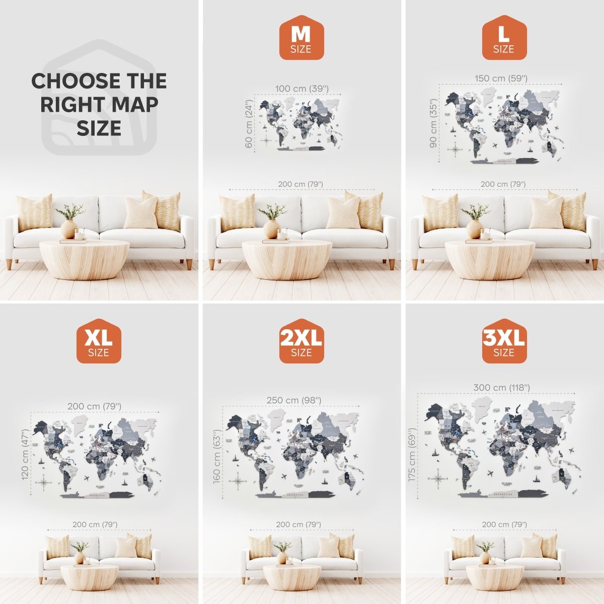 3D Wooden World Map Nordik - thewrightstore