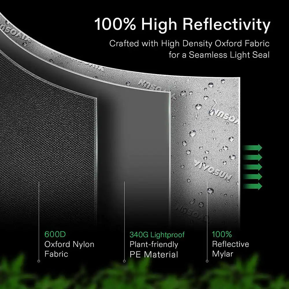 4 Ft. X 4 Ft. Mylar Hydroponic Grow Tent with Observation Window and Floor Tray - thewrightstore