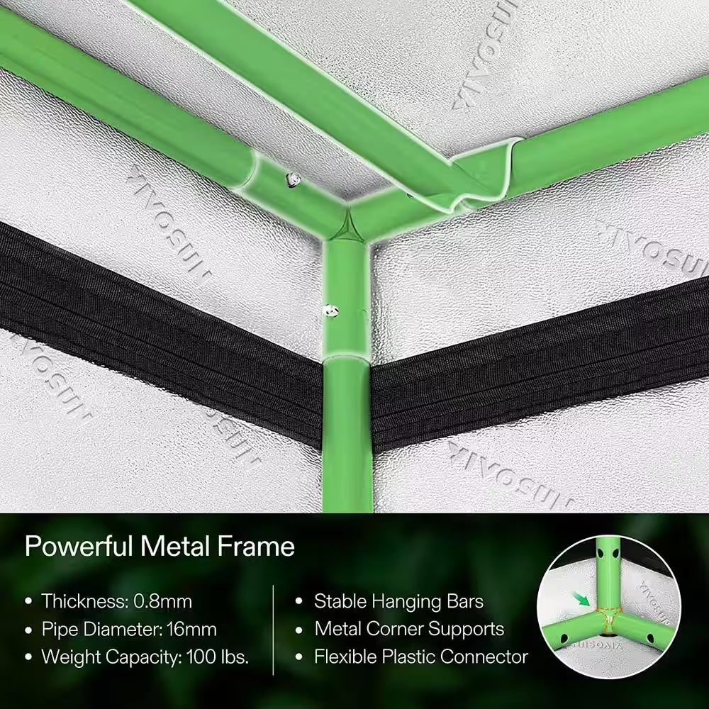 4 Ft. X 4 Ft. Mylar Hydroponic Grow Tent with Observation Window and Floor Tray - thewrightstore