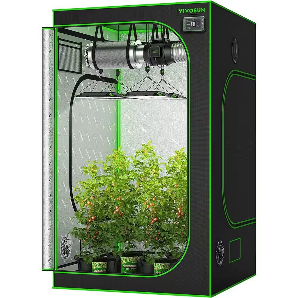 4 Ft. X 4 Ft. Mylar Hydroponic Grow Tent with Observation Window and Floor Tray - thewrightstore