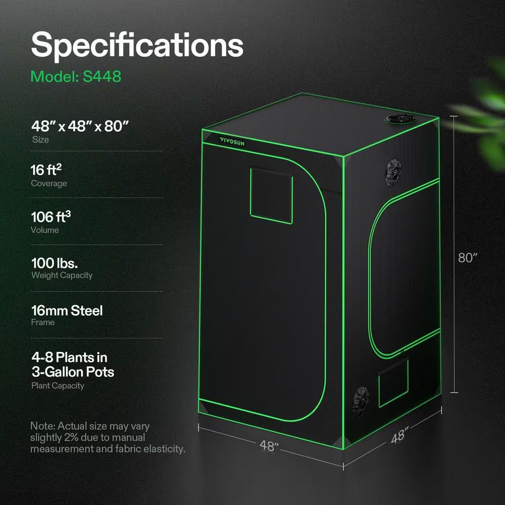 4 Ft. X 4 Ft. Mylar Hydroponic Grow Tent with Observation Window and Floor Tray - thewrightstore