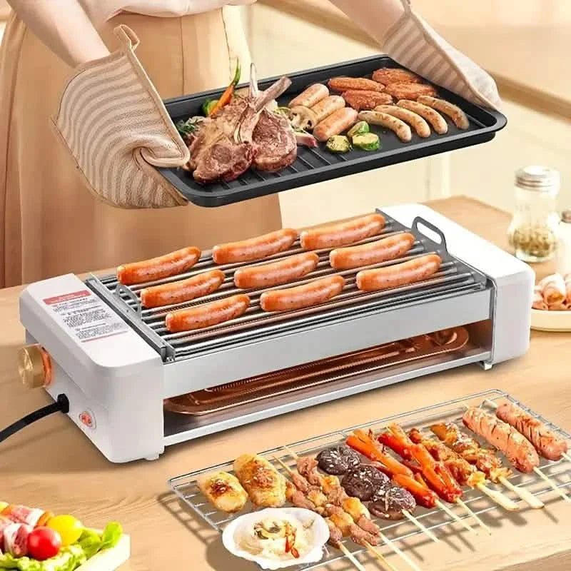 4 - in - 1 Multifunctional Sausage Grill – Non - Stick, Adjustable Temp, Removable Pan, Kitchen & Dorm Use - thewrightstore