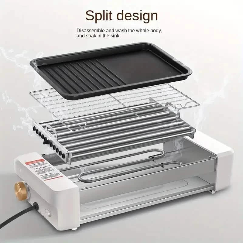 4 - in - 1 Multifunctional Sausage Grill – Non - Stick, Adjustable Temp, Removable Pan, Kitchen & Dorm Use - thewrightstore