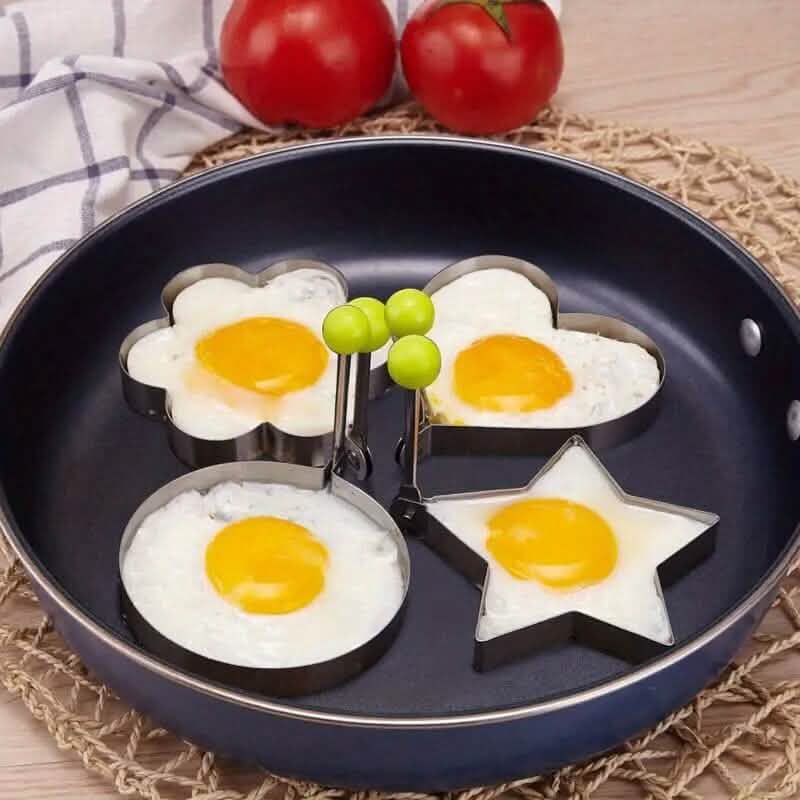 4 - Piece Set: Stainless Steel Creative Egg Ring Molds - thewrightstore