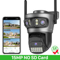 20MP 10K PTZ Wifi Camera Four Len 10X Zoom Surveillance Camera Outdoor 360°No Dead Angle Ultra Long Night Vision Security