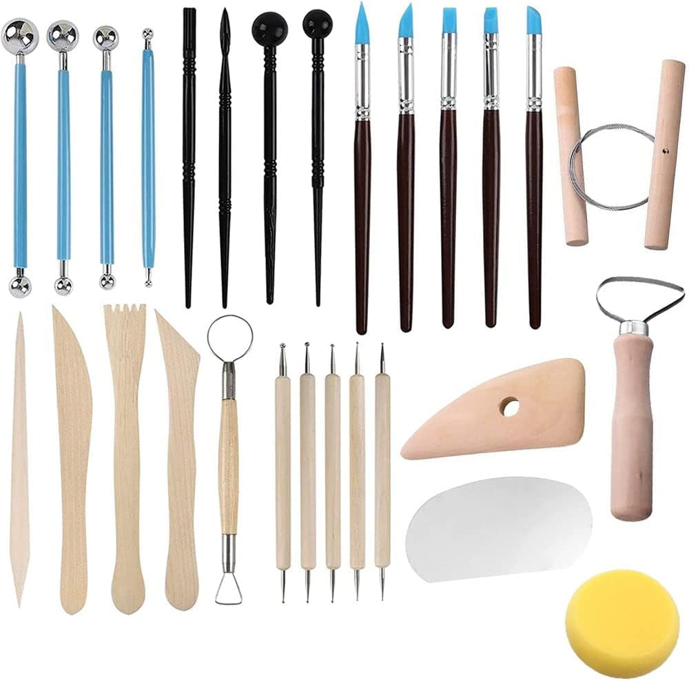 40-Piece Professional Pottery and Sculpting Tool Set for Clay Modeling and Carving