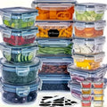 48 - Piece Food Storage Container Set – Stackable, Microwave Safe, BPA Free - thewrightstore