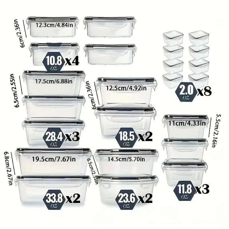 48 - Piece Food Storage Container Set – Stackable, Microwave Safe, BPA Free - thewrightstore
