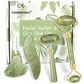 4Pcs/Set Jade Roller and Gua Sha Set Facial Massager Skincare Beauty Tools for Anti - Aging, Gentle Skin, Remove Wrinkles...
