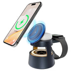 5 in 1 Wireless Charging Station, 15W Fast Charging Wireless Charger for Iphone Airpods Iwatch with Magsafe,Bluetooth Speaker
