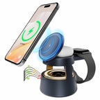 5 in 1 Wireless Charging Station, 15W Fast Charging Wireless Charger for Iphone Airpods Iwatch with Magsafe,Bluetooth Speaker