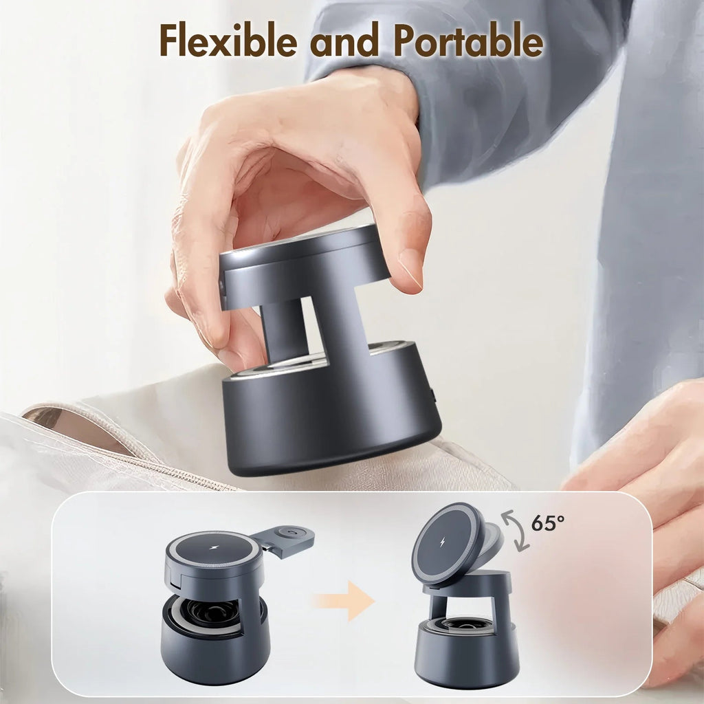5 in 1 Wireless Charging Station, 15W Fast Charging Wireless Charger for Iphone Airpods Iwatch with Magsafe,Bluetooth Speaker