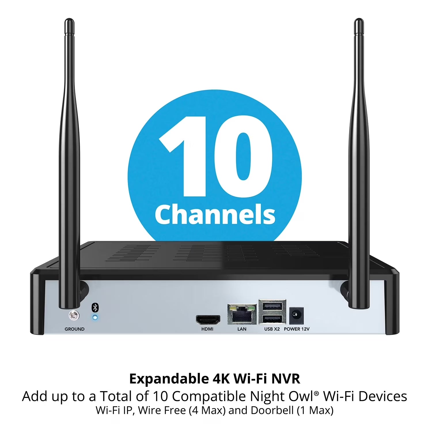10 Channel 4K Resolution 1TB Wi-Fi NVR Security System and 6 Wi-Fi IP 4K Cameras