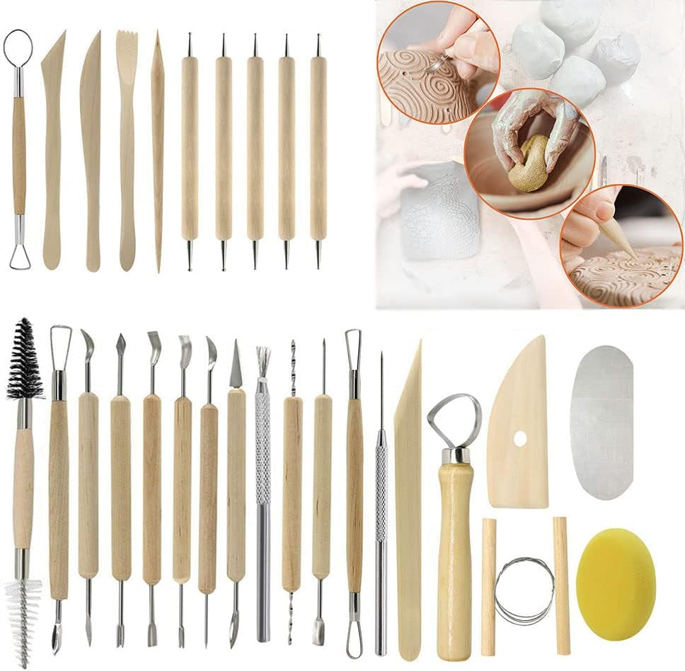 40-Piece Professional Pottery and Sculpting Tool Set for Clay Modeling and Carving