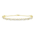 Women’S 14K Gold Plated .925 Sterling Silver Simulated Marquise and Pear White Diamond Bracelet, 7.25"