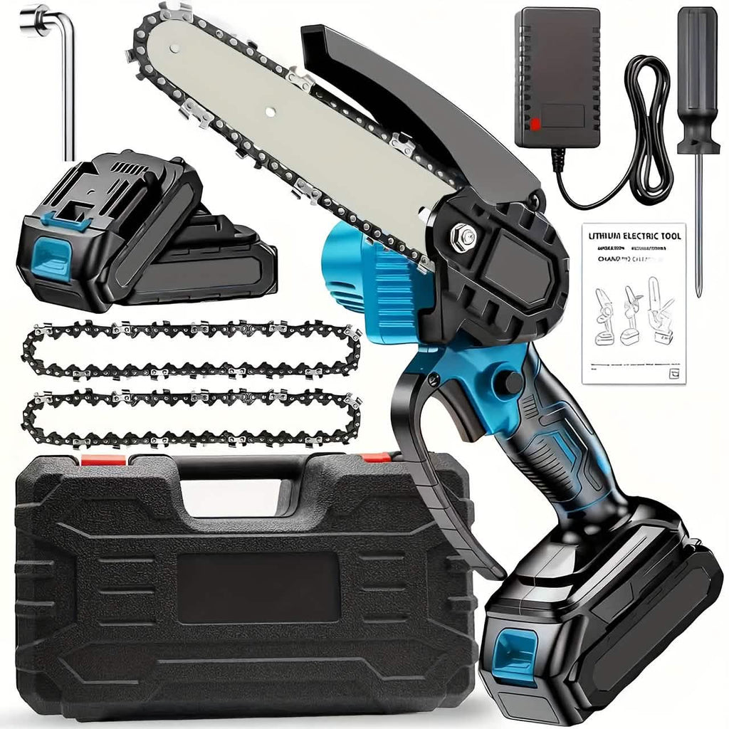 6 - inch Cordless Mini Chainsaw – Handheld Electric, Lightweight, Battery - Powered - thewrightstore