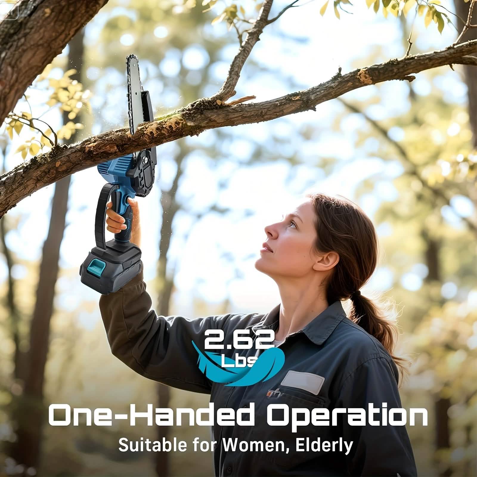 6 - inch Cordless Mini Chainsaw – Handheld Electric, Lightweight, Battery - Powered - thewrightstore