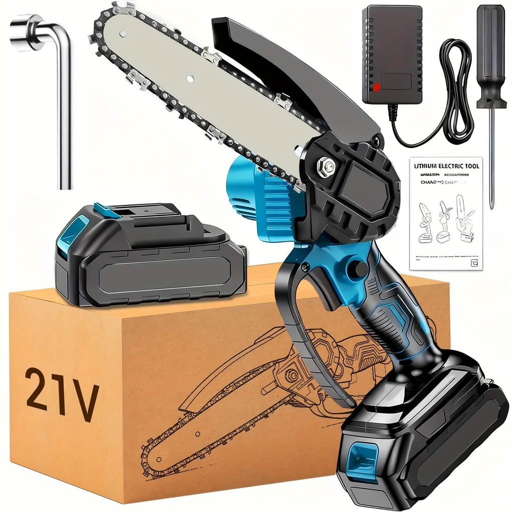 6 - inch Cordless Mini Chainsaw – Handheld Electric, Lightweight, Battery - Powered - thewrightstore