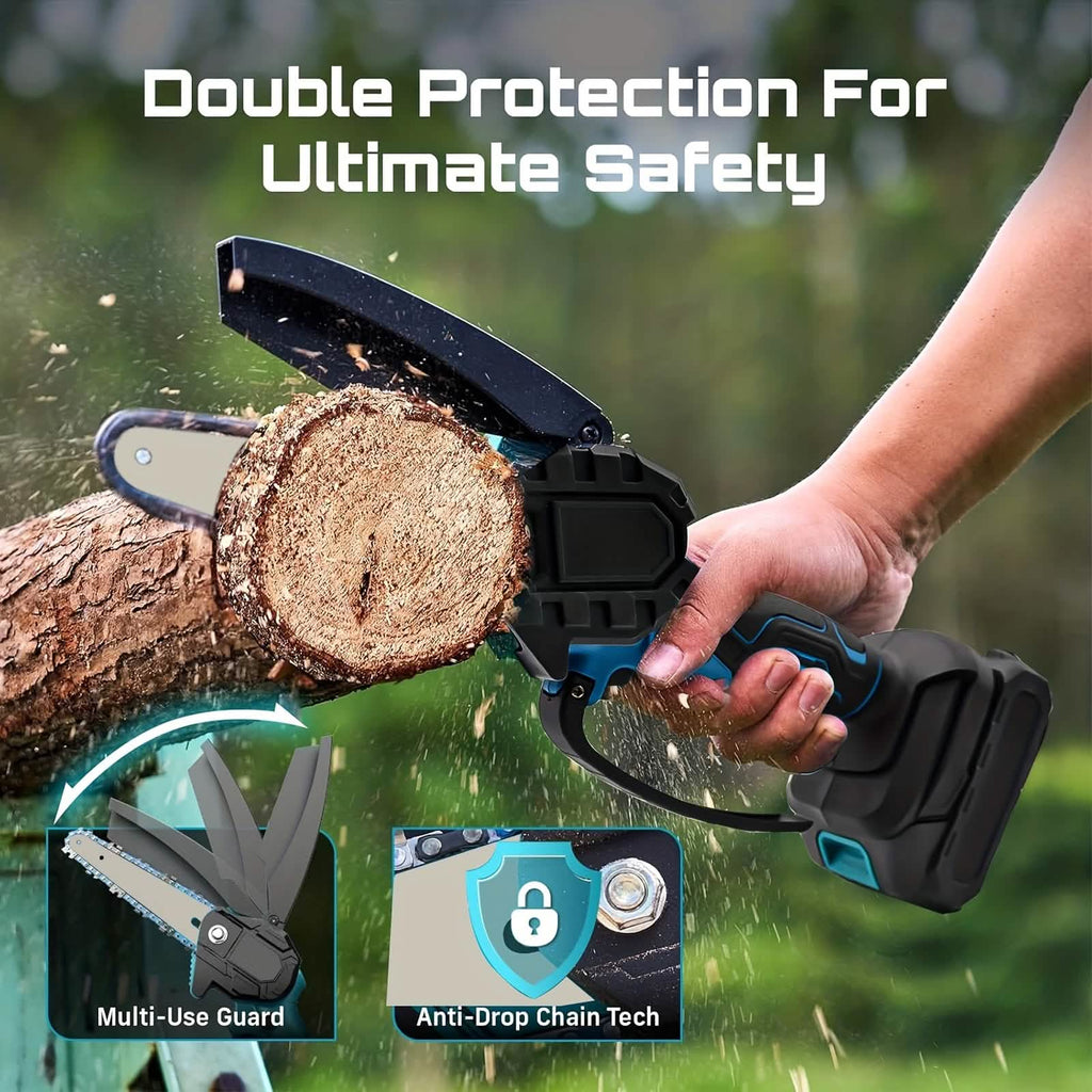 6 - inch Cordless Mini Chainsaw – Handheld Electric, Lightweight, Battery - Powered - thewrightstore
