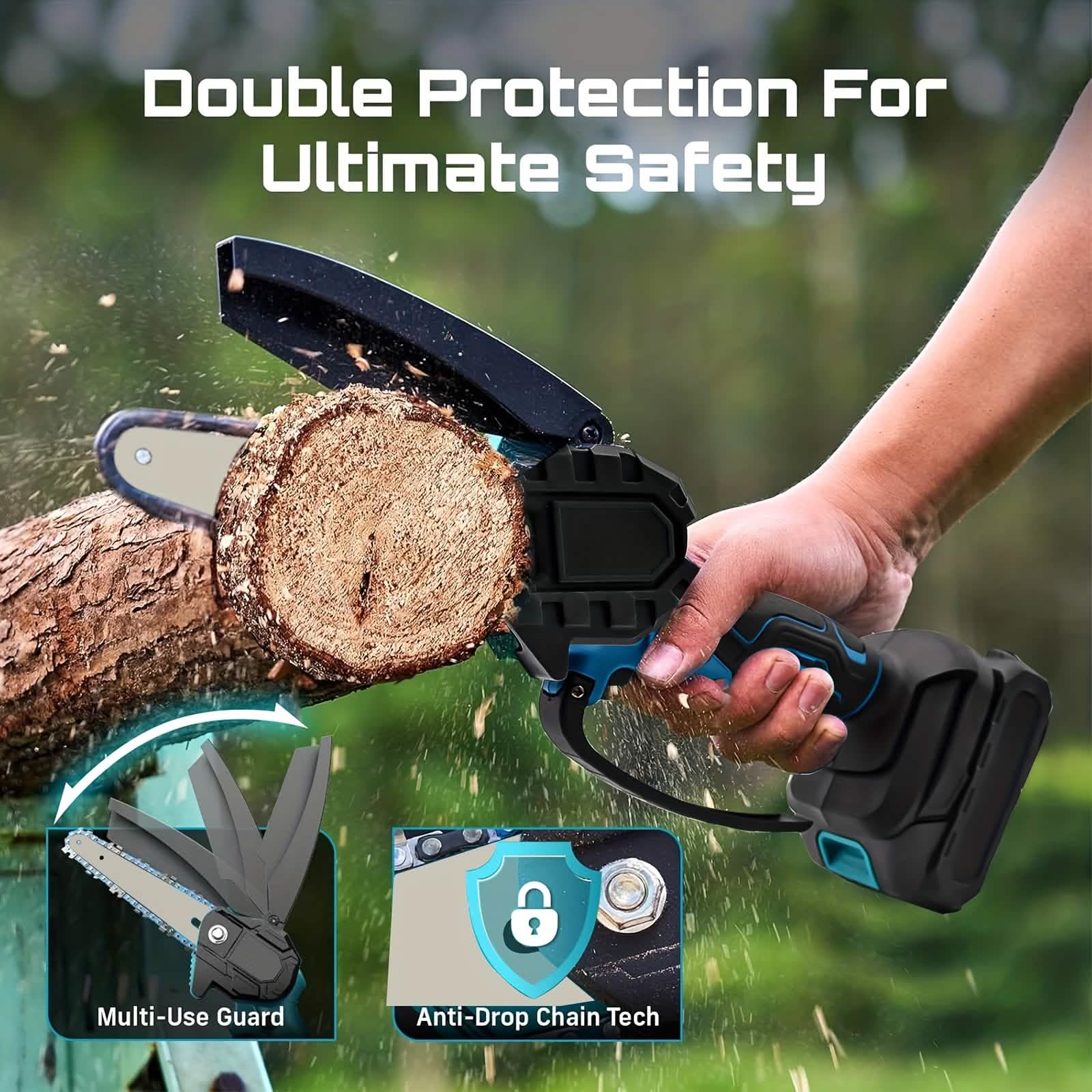6 - inch Cordless Mini Chainsaw – Handheld Electric, Lightweight, Battery - Powered - thewrightstore