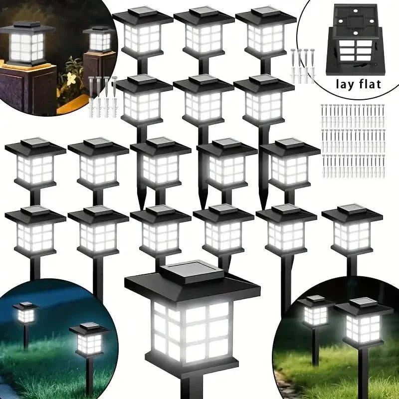 6 - Pack: Solar Outdoor Path Lights Warm Light LED, 600mA, Waterproof - thewrightstore