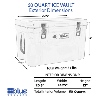60 Quart Ice Vault Roto-Molded Cooler