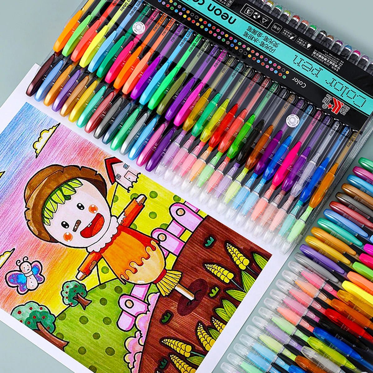 60Pcs Metallic Glitter Colors Gel Pens Set Colored Refills Rod Stationery Highlighter Ballpoint Pen Marking DIY Art Drawing - thewrightstore
