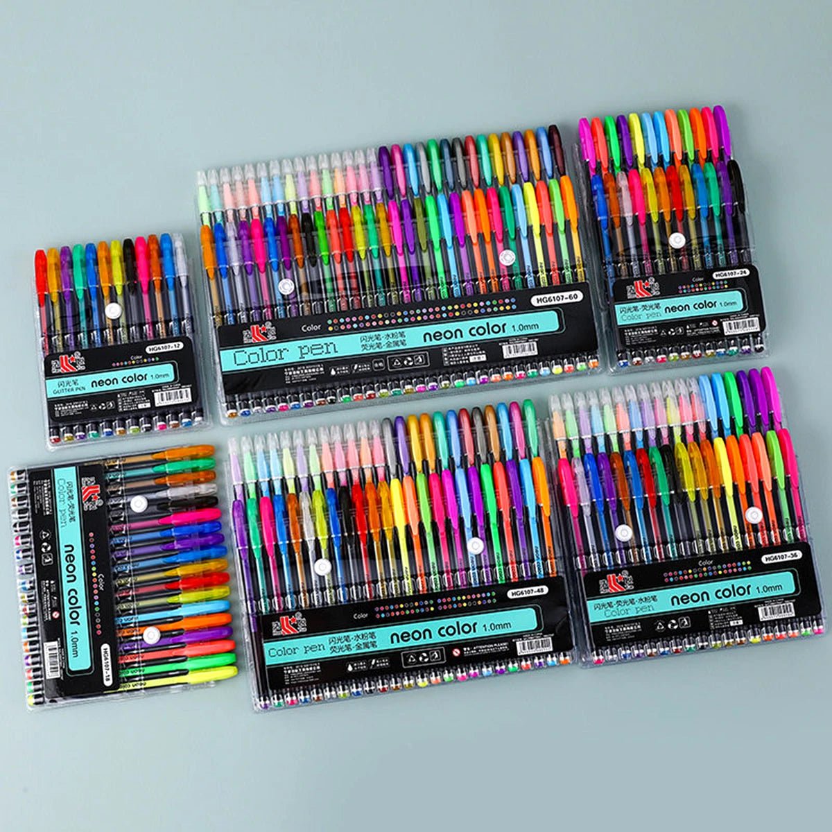 60Pcs Metallic Glitter Colors Gel Pens Set Colored Refills Rod Stationery Highlighter Ballpoint Pen Marking DIY Art Drawing - thewrightstore