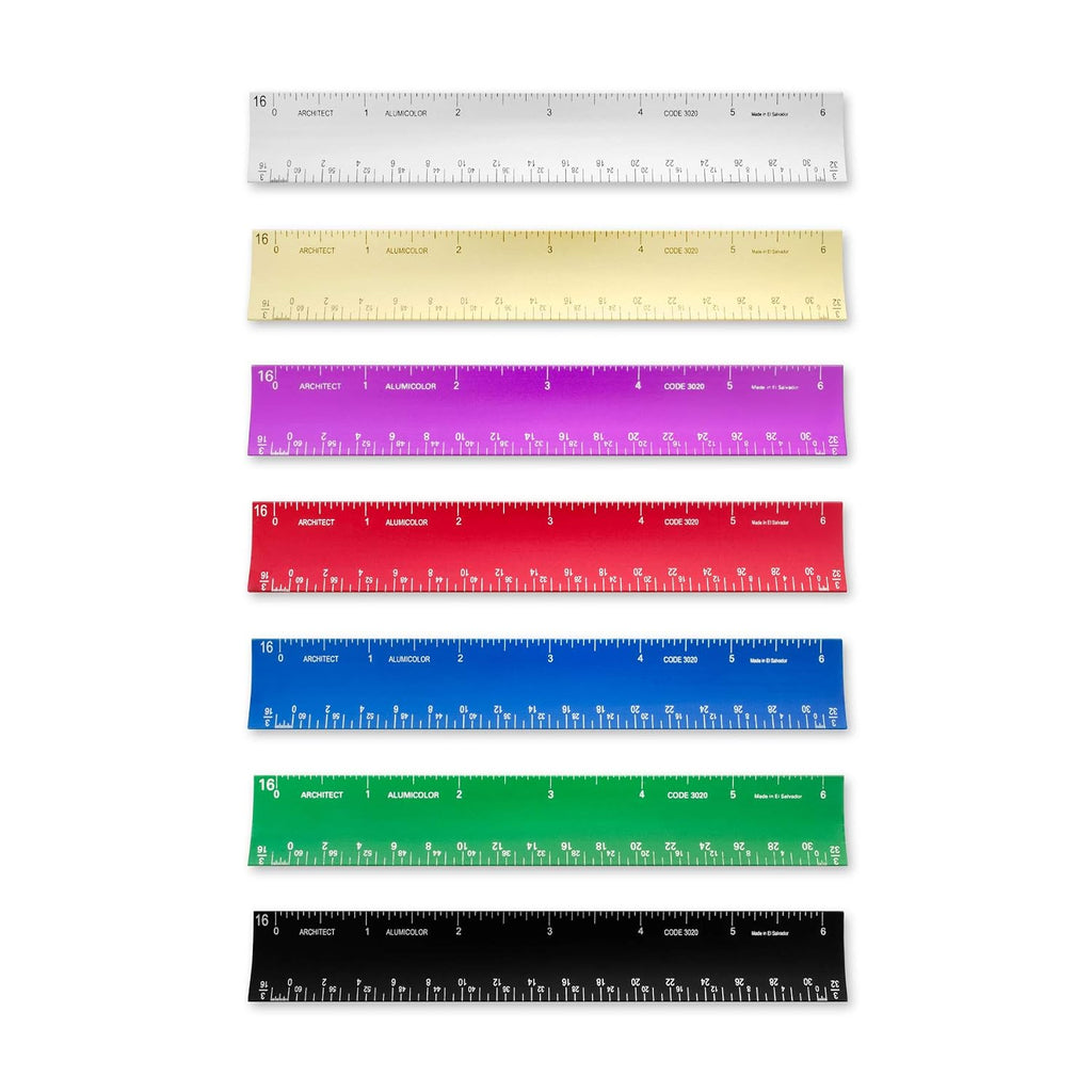Alumicolor 6-Inch Aluminum Architect Hollow Scale - Ideal for School, Office, Art, and Drafting, Blue