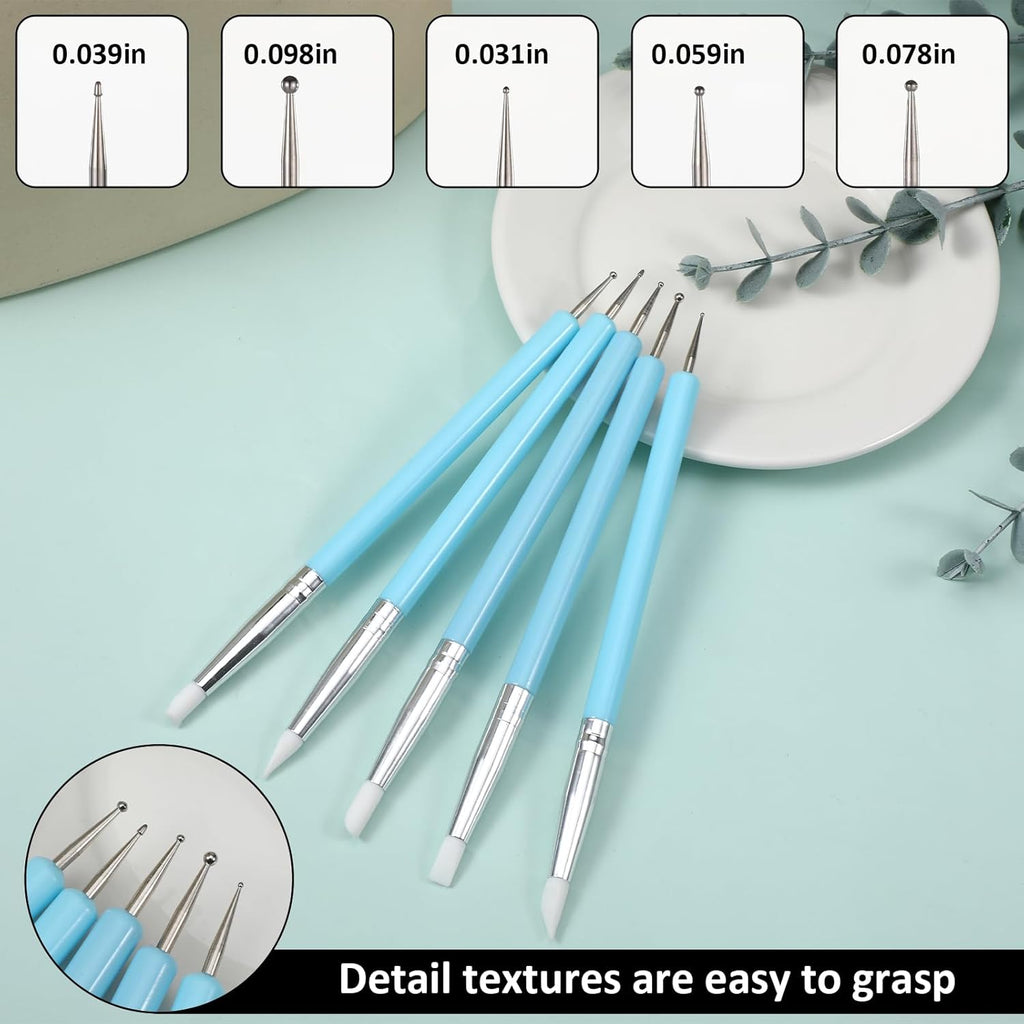15-Piece Professional Silicone Sculpting Tool Set for Pottery and Clay Modeling