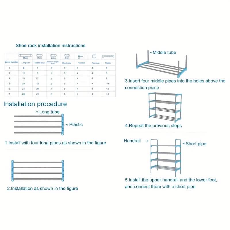 7 - Tier Iron Shoe Rack – Space - Saving, Floor - Standing - thewrightstore