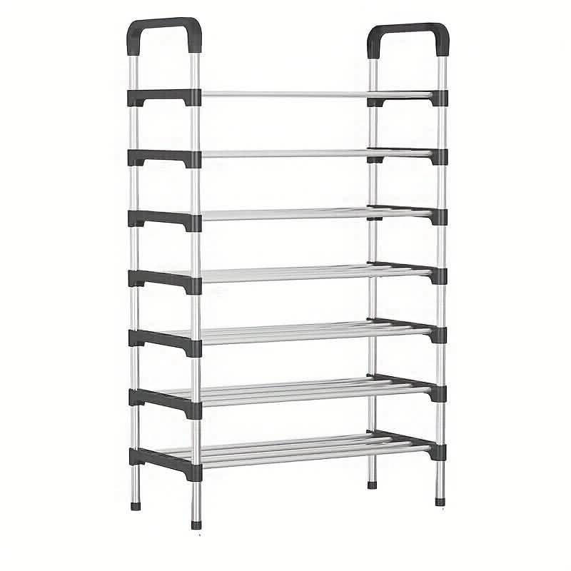 7 - Tier Iron Shoe Rack – Space - Saving, Floor - Standing - thewrightstore