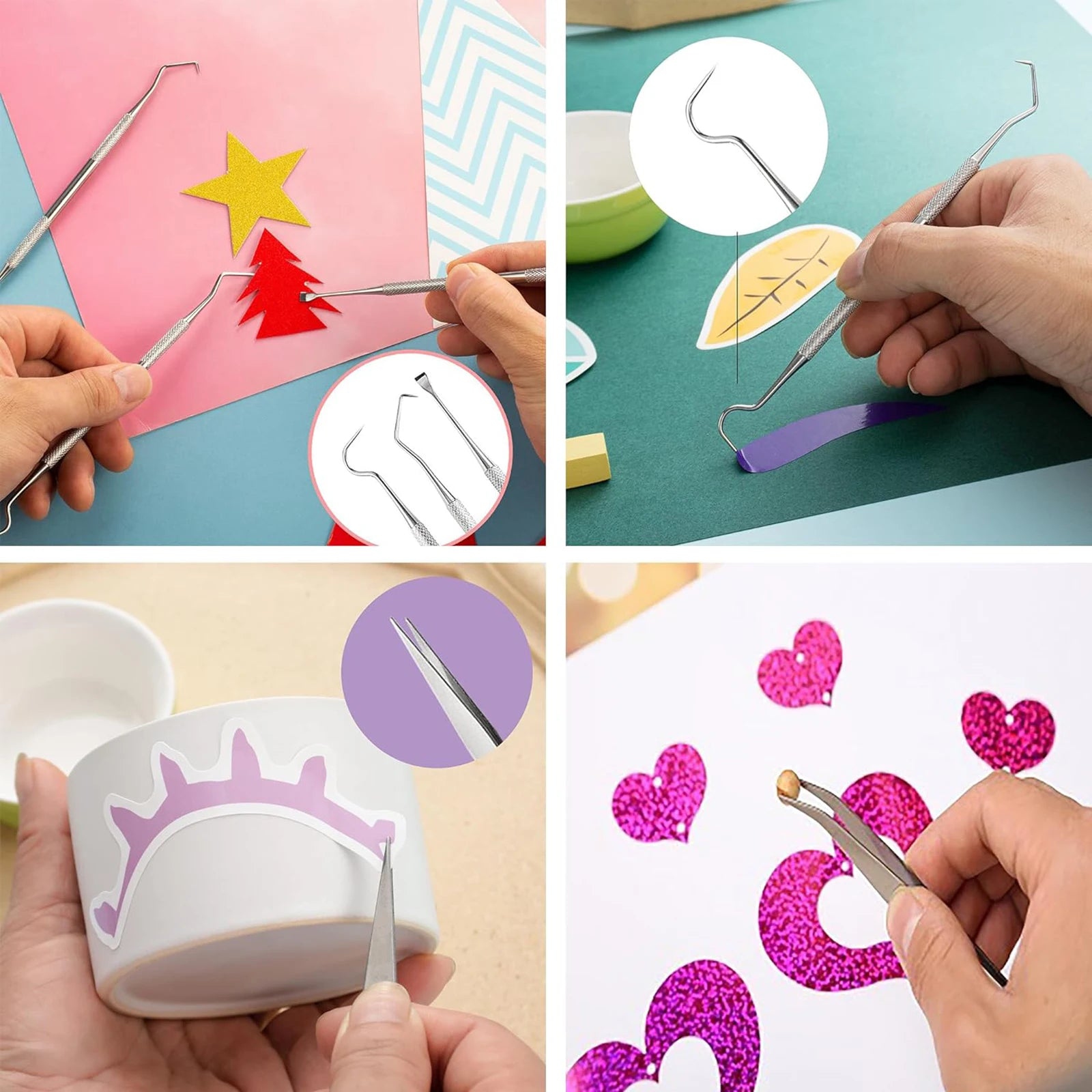 15Pcs Weeding Tools Set for Vinyl Craft Weeding Tools Kits for Cricut Scrapbooking Tools DIY Art Tools Precise Vinyl