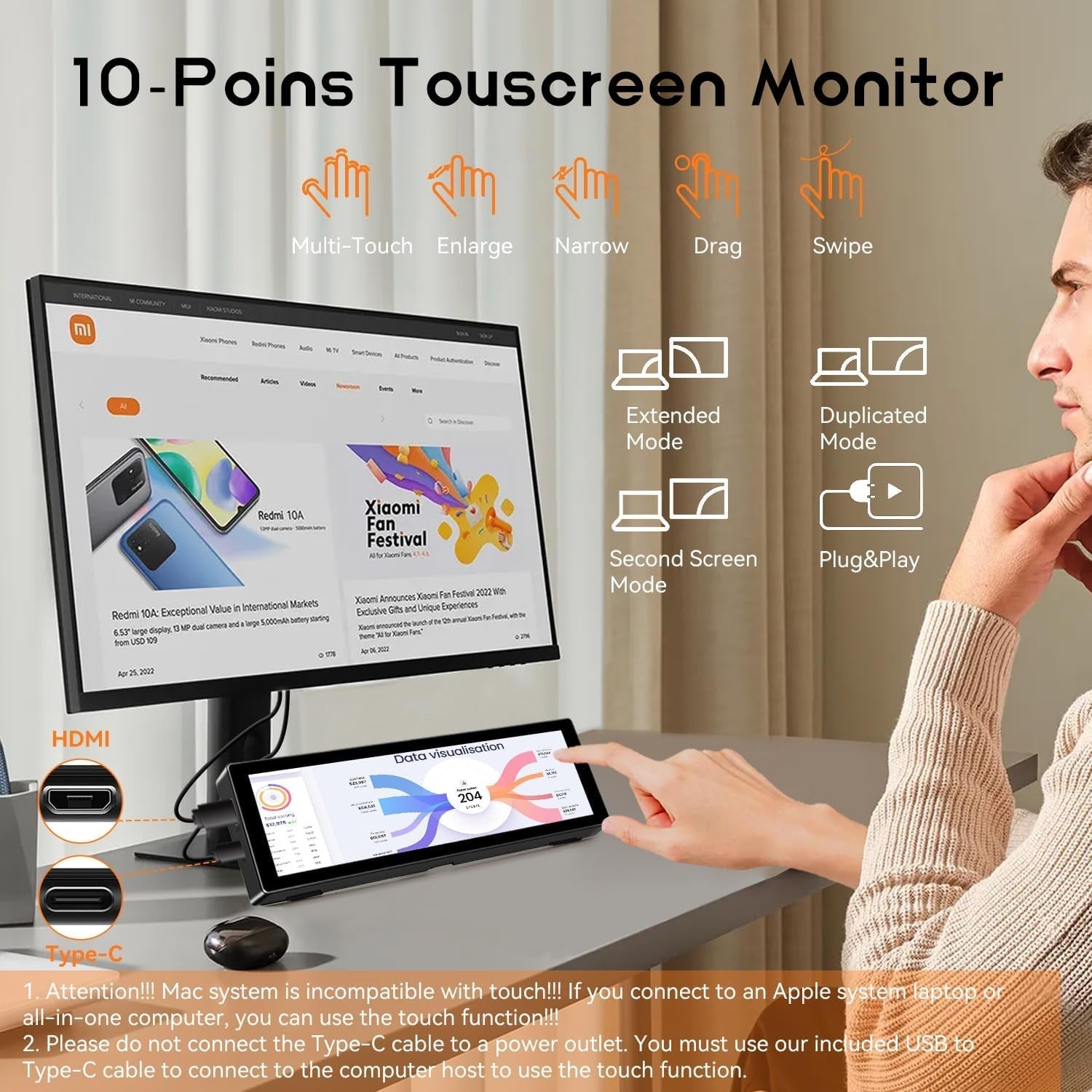 8.8 Inch Small Touchscreen Monitor - thewrightstore