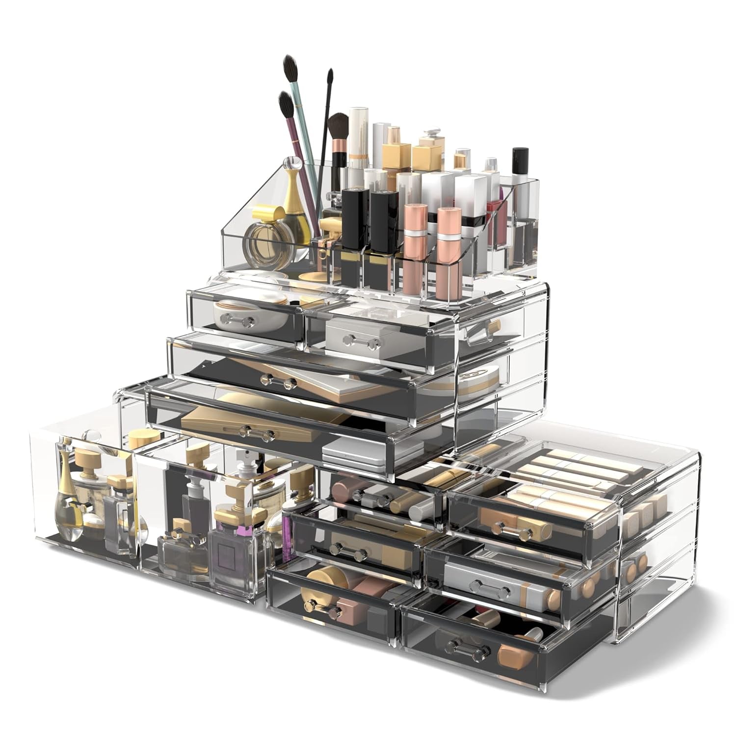 Readaeer White Makeup Cosmetic Organizer with 12 Drawer Storage System