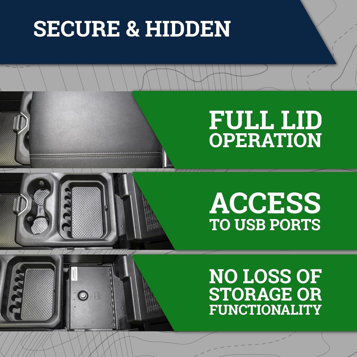 Tuffy Security Products Locking Console Safe with Keyed Lock for RAM Sliding Tray Console (2019–2026) - Excludes Limited and Longhorn Models