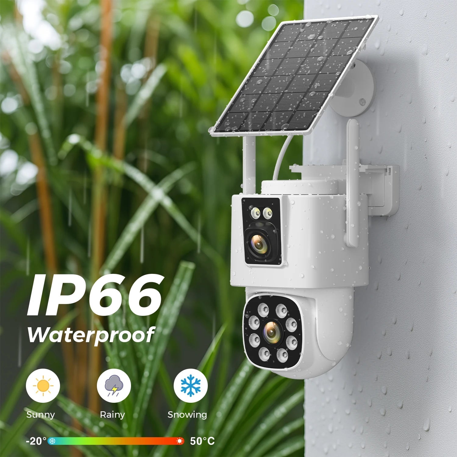 8MP 4K Solar Camera Wifi Outdoor AOV 24Hours Recording Dual Lens Dual Screens HD Surveillance Camera ICSEE Night Vision Security - thewrightstore