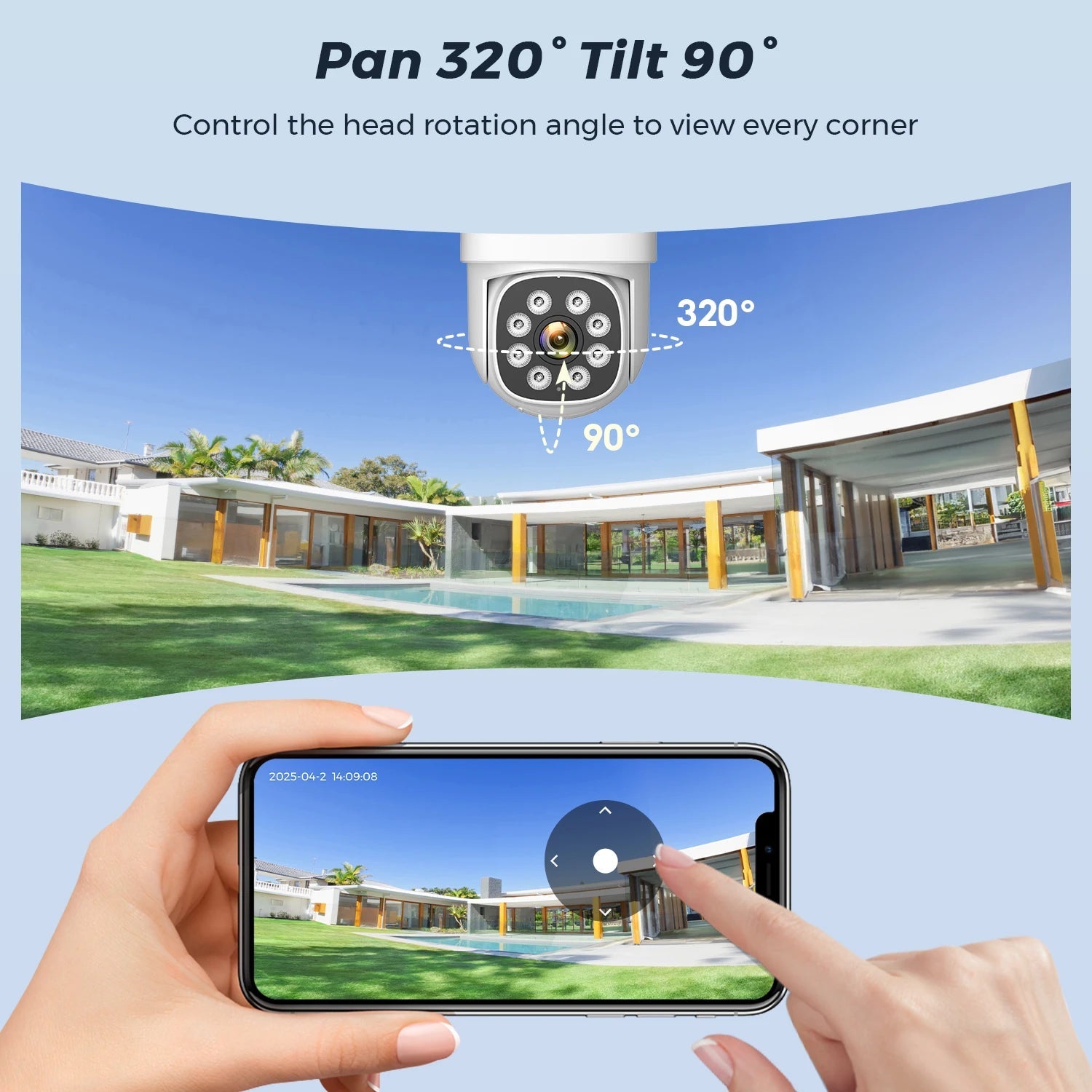 8MP 4K Solar Camera Wifi Outdoor AOV 24Hours Recording Dual Lens Dual Screens HD Surveillance Camera ICSEE Night Vision Security - thewrightstore