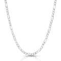 Solid Sterling Silver Figaro Link Diamond-Cut Pave .925 Itprolux Necklace Chains 3MM - 10.5MM, 16" - 30", Silver Chain for Men & Women, Made in Italy,