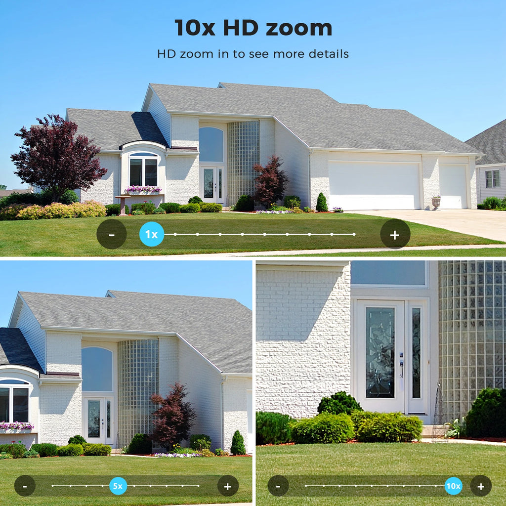 20MP 10K PTZ Wifi Camera Four Len 10X Zoom Surveillance Camera Outdoor 360°No Dead Angle Ultra Long Night Vision Security