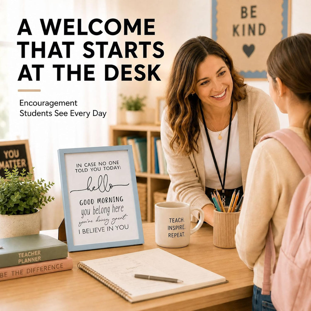 Inspirational Classroom Wall Art Prints for Teachers - Unframed Decor for High and Middle School Classrooms (10"L x 8"W)