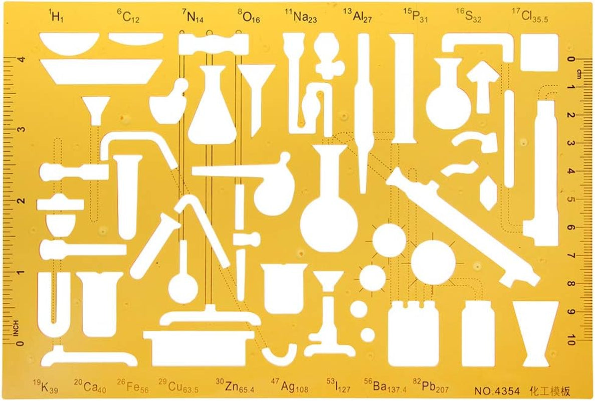 K Resin Flow Chart Symbol Drafting Template and Ruler Stencil for Students