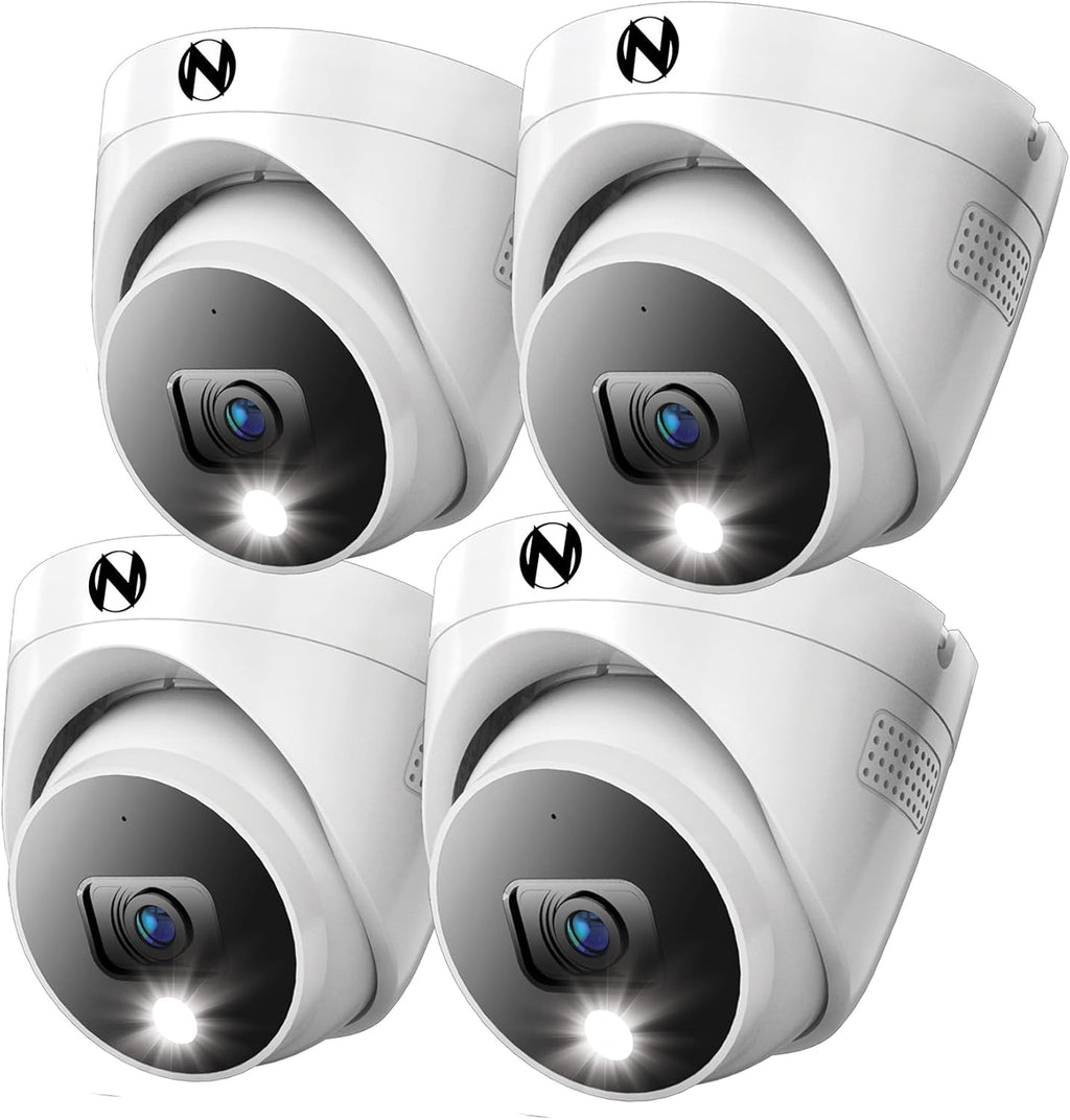 Night Owl 4-Pack Wired 4K HD Indoor/Outdoor Dome Cameras with 2-Way Audio for Enhanced Security