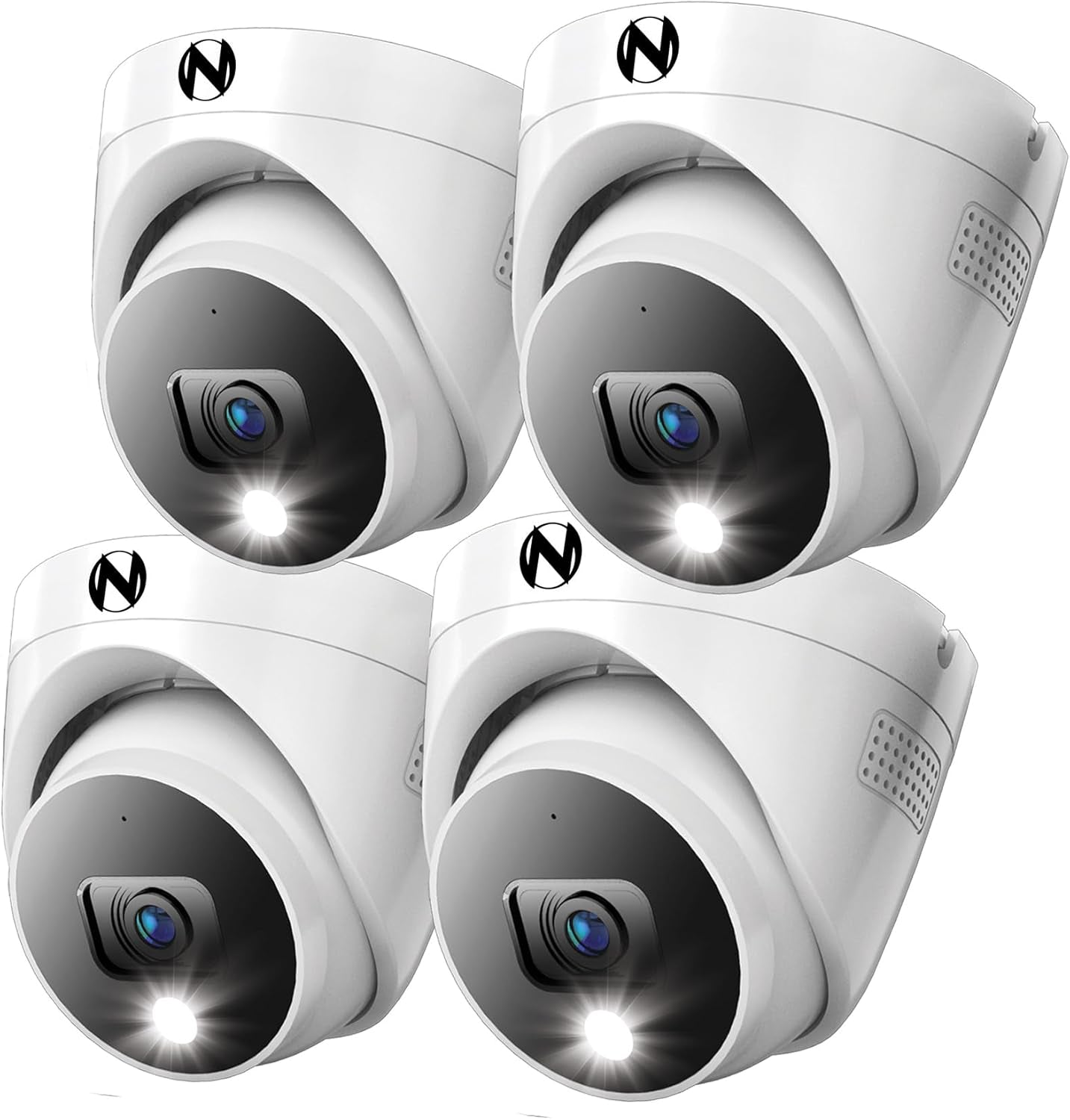 Night Owl 4-Pack Wired 4K HD Indoor/Outdoor Dome Cameras with 2-Way Audio for Enhanced Security